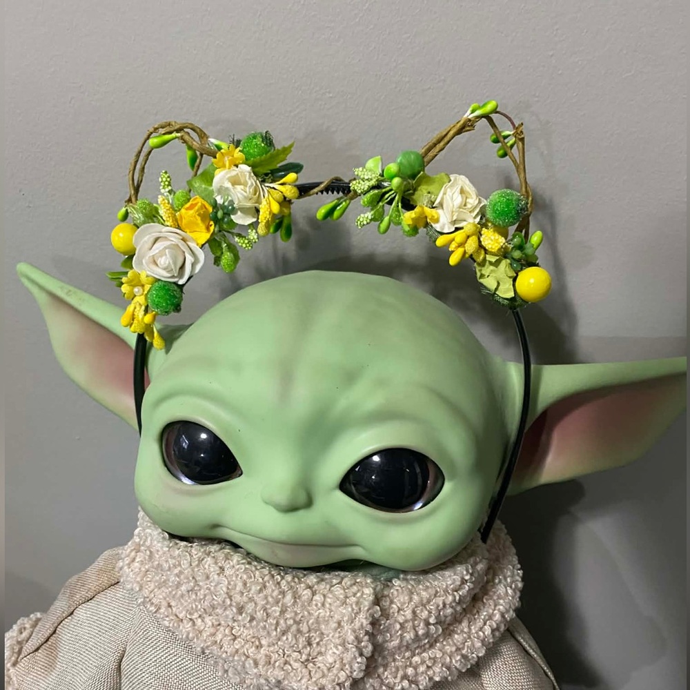 🌼 Floral Headband / Crown – Yellow & Green – Festival / Cottagecore / Cosplay 🌼